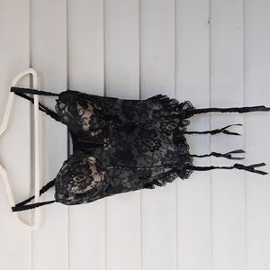 Black Lace corset garter size 34d